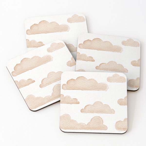 Item preview, Dreamtime Clouds Watercolor Pattern - Snow + Rust designed and sold by Irene Estelle.
