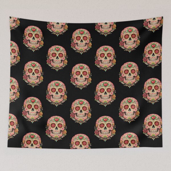 Item preview, Colorful Kiss Sugar Skull – Floral Lips Skull Art – Cute Gothic Day of the Dead Design designed and sold by TheTrendsDesk.