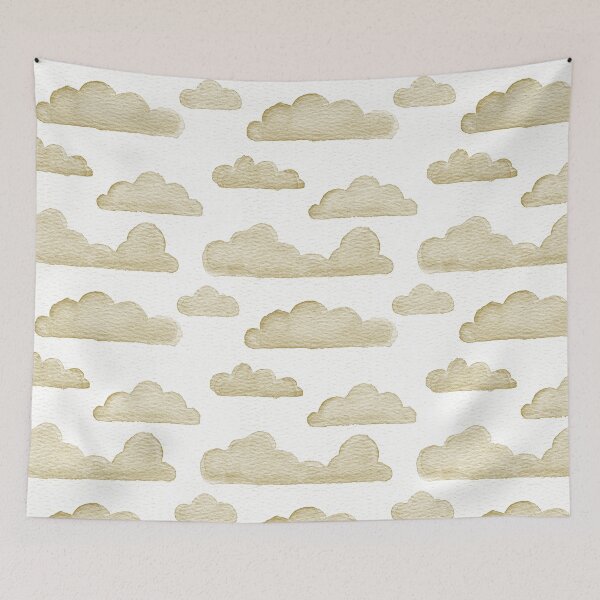 Item preview, Dreamtime Clouds Watercolor Pattern - Snow + Ochre designed and sold by Irene Estelle.