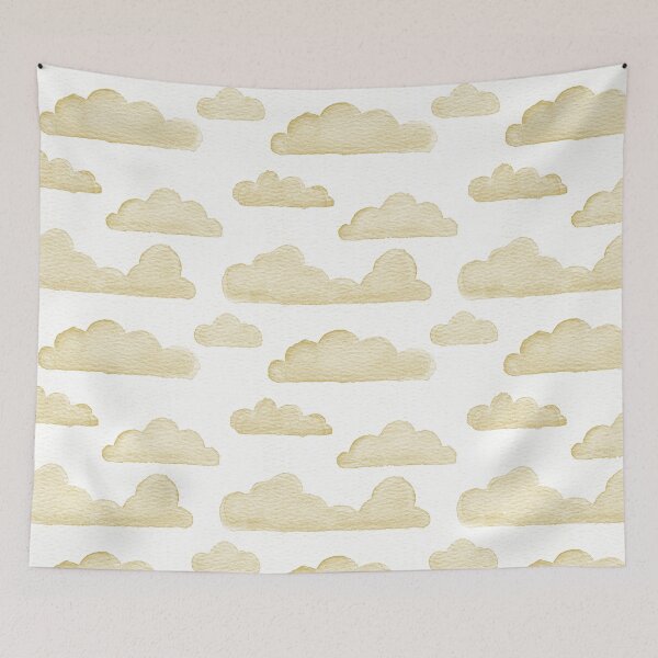 Item preview, Dreamtime Clouds Watercolor Pattern - Snow + Saffron designed and sold by Irene Estelle.