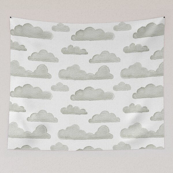 Item preview, Dreamtime Clouds Watercolor Pattern - Snow + Sage designed and sold by Irene Estelle.