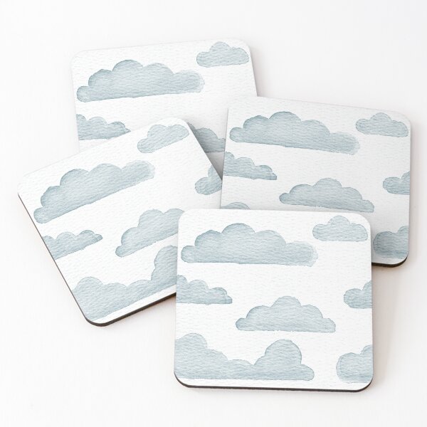 Item preview, Dreamtime Clouds Watercolor Pattern - Snow + Peacock designed and sold by Irene Estelle.