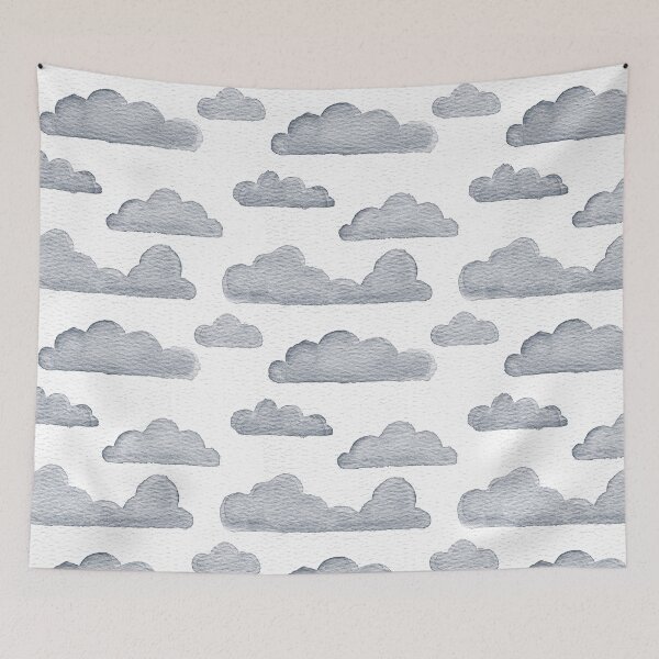 Item preview, Dreamtime Clouds Watercolor Pattern - Snow + Dusk designed and sold by Irene Estelle.