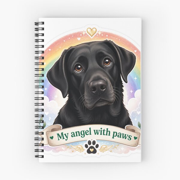 Item preview, My Angel with Paws – Black Lab Rainbow Bridge Memorial Dog  designed and sold by DrakeDogShop.