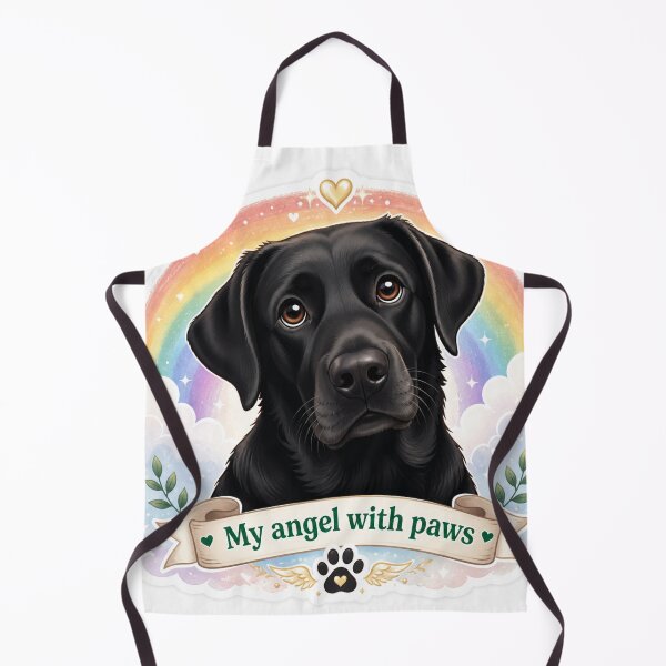 Item preview, My Angel with Paws – Black Lab Rainbow Bridge Memorial Dog designed and sold by DrakeDogShop.