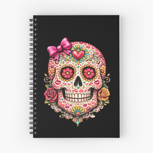 Item preview, Cute Pink Bow Sugar Skull – Kawaii Goth Floral Skull with Lips – Girly Day of the Dead Design designed and sold by TheTrendsDesk.