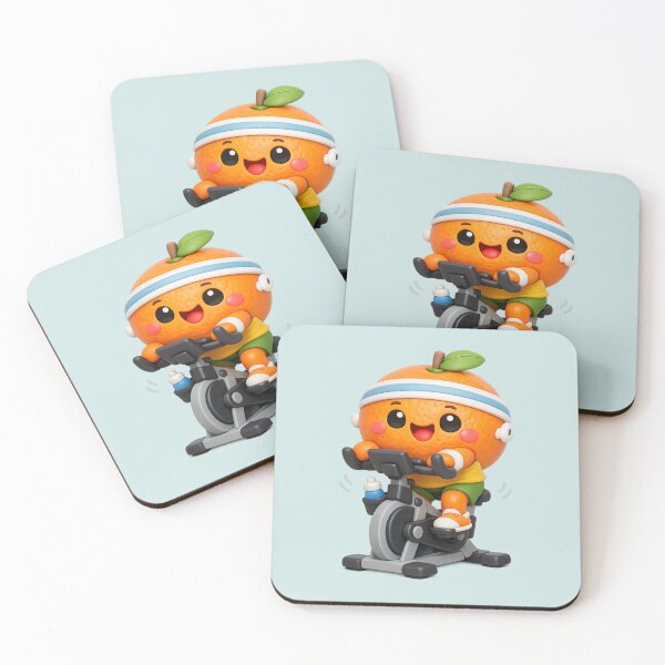 Item preview, Cute Mandarin Spin Class Rider | Kawaii Fruit Workout 3D CGI designed and sold by Moons Studio.