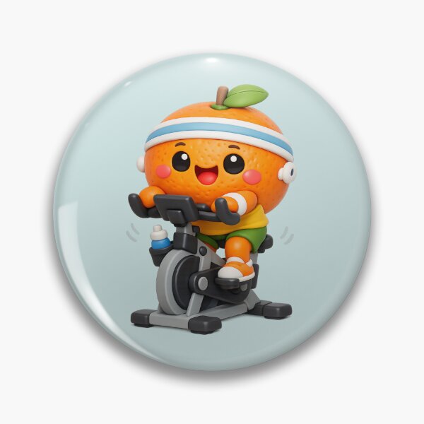 Item preview, Cute Mandarin Spin Class Rider | Kawaii Fruit Workout 3D CGI designed and sold by Moons Studio.