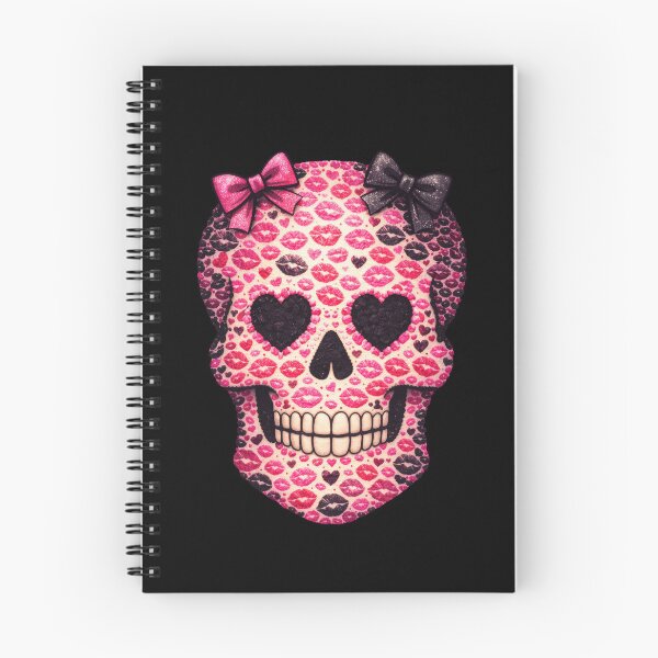 Item preview, Pink & Black Bow Skull – Cute Goth Lips Skull with Hearts – Girly Valentine Gothic Design designed and sold by TheTrendsDesk.