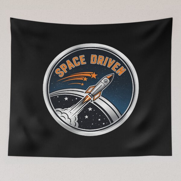 Item preview, Space Driven Rocket Badge – Retro Space Launch Design designed and sold by Altair_.