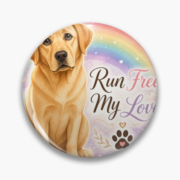 Item preview, Run Free My Love – Golden Labrador Rainbow Bridge Memorial  designed and sold by DrakeDogShop.