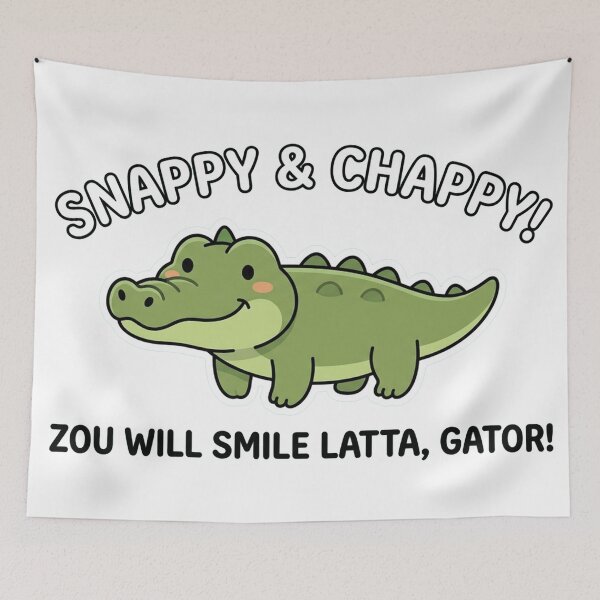 Item preview, Snappy & Chappy Zou Will Smile Latta Gator Cute Kawaii Alligator designed and sold by Owcomm.