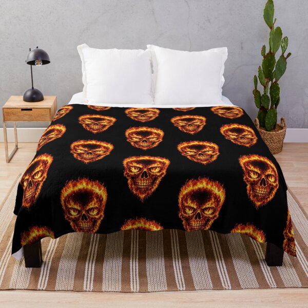 Item preview, Flaming Skull – Fire Skull with Burning Eyes – Hellfire Gothic Skull Design designed and sold by TheTrendsDesk.