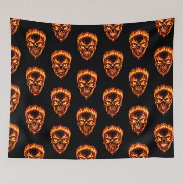Item preview, Flaming Skull – Fire Skull with Burning Eyes – Hellfire Gothic Skull Design designed and sold by TheTrendsDesk.