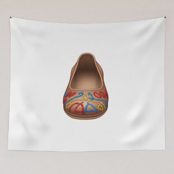 Item preview, Brown Flat Shoe Abstract Embroidery designed and sold by AbanoubStore.