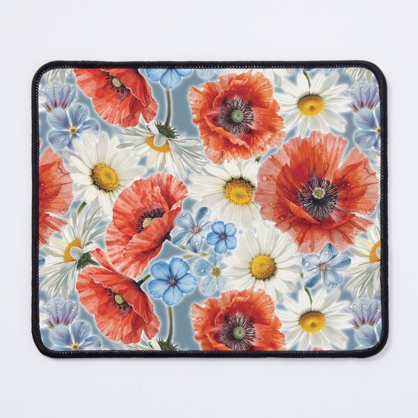 Item preview, Poppies and Daisies Floral Print designed and sold by Poplartree.