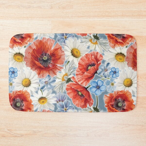 Item preview, Poppies and Daisies Floral Print designed and sold by Poplartree.