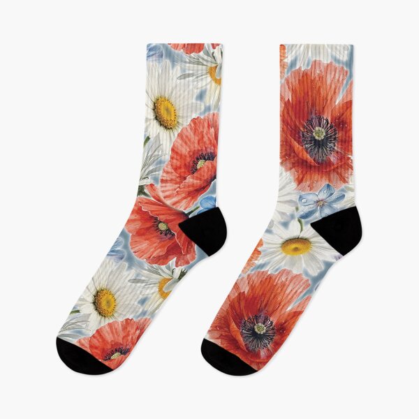 Item preview, Poppies and Daisies Floral Print designed and sold by Poplartree.