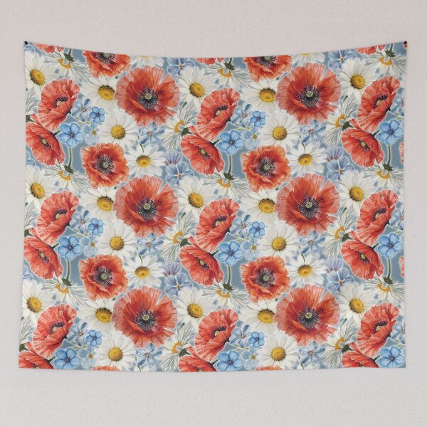 Item preview, Poppies and Daisies Floral Print designed and sold by Poplartree.