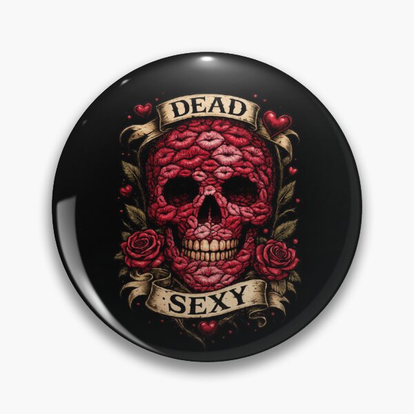 Item preview, Dead Sexy Skull – Lips Skull with Roses – Dark Romance Gothic Tattoo Design designed and sold by TheTrendsDesk.