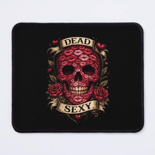Item preview, Dead Sexy Skull – Lips Skull with Roses – Dark Romance Gothic Tattoo Design designed and sold by TheTrendsDesk.
