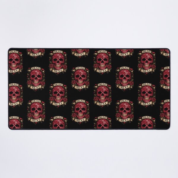 Item preview, Dead Sexy Skull – Lips Skull with Roses – Dark Romance Gothic Tattoo Design designed and sold by TheTrendsDesk.