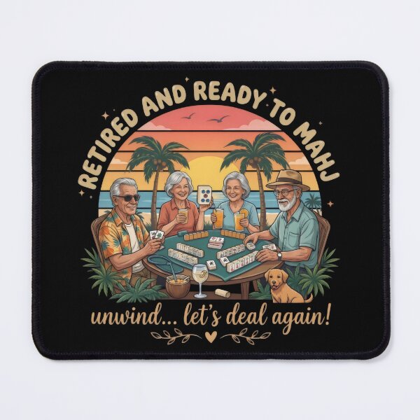 Item preview, Funny Retirement Mahjong Gift – Retired and Ready to Mahjong Beach Design designed and sold by WearVerse440.
