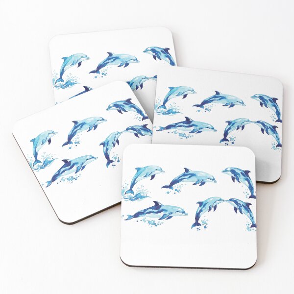 Item preview, water color dolphins designed and sold by Stickers void.