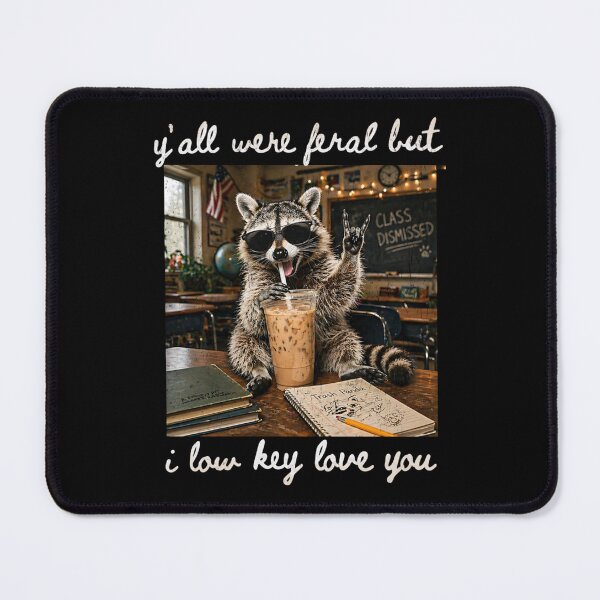 Item preview, Y'all Were Feral But Low Key Love You Teacher Raccoon Funny Gift designed and sold by Ali-printshop.
