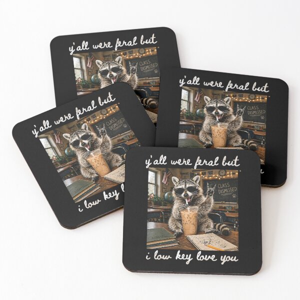 Item preview, Y'all Were Feral But Low Key Love You Teacher Raccoon Funny Gift designed and sold by Ali-printshop.