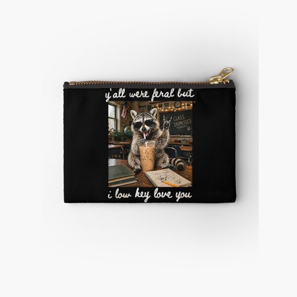 Item preview, Y'all Were Feral But Low Key Love You Teacher Raccoon Funny Gift designed and sold by Ali-printshop.