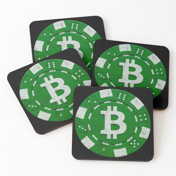 Item preview, Bitcoin Crypto Green Poker Chip Distressed designed and sold by BluecidDesign.