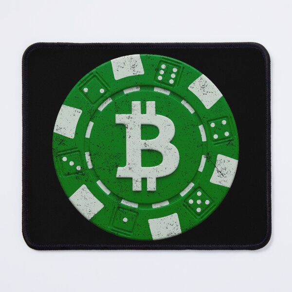 Item preview, Bitcoin Crypto Green Poker Chip Distressed designed and sold by BluecidDesign.