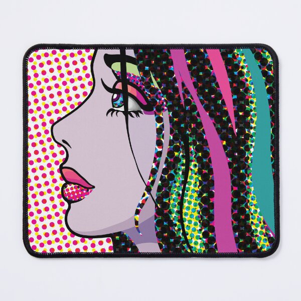 Artikelvorschau, Pop-Art- und Op-Art-Frauenporträt entworfen und verkauft von cremedecolor.