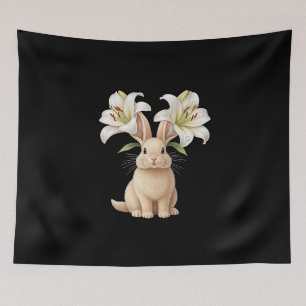 Item preview, Cream Bunny Lily Ears Leaves designed and sold by AbanoubStore.