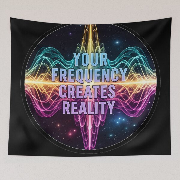 Item preview, Your Frequency Creates Reality – Sound Wave Cosmic Motivation Design designed and sold by Altair_.