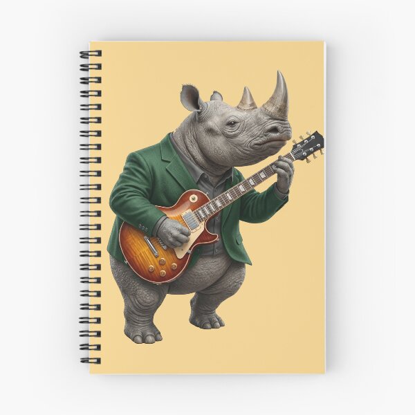 Item preview, Rhinoceros Playing Electric Guitar Music designed and sold by TeeARTHY.