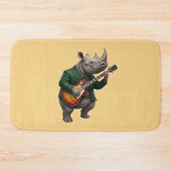 Item preview, Rhinoceros Playing Electric Guitar Music designed and sold by TeeARTHY.