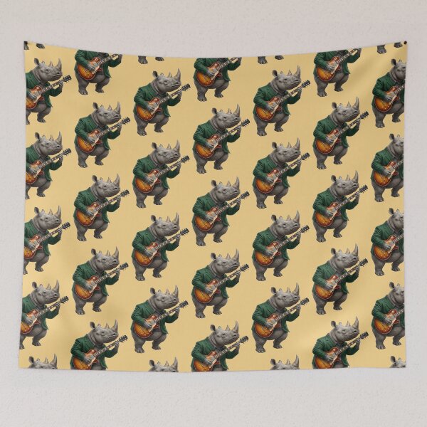Item preview, Rhinoceros Playing Electric Guitar Music designed and sold by TeeARTHY.