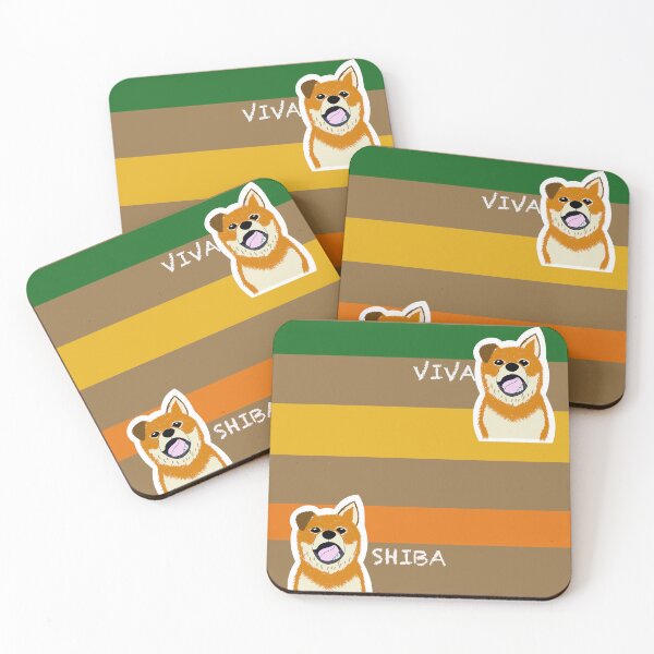 Item preview, Multi stripe with Shiba Inu puppy "VEGETABLE" designed and sold by ShibaCruise-On.