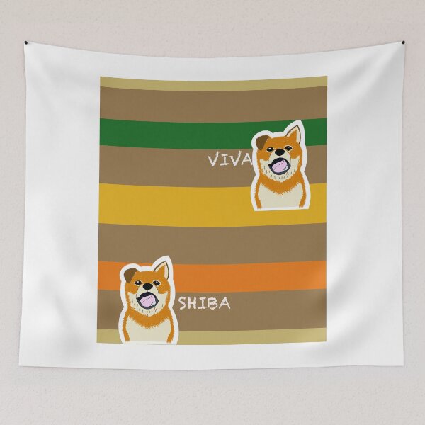 Item preview, Multi stripe with Shiba Inu puppy "VEGETABLE" designed and sold by ShibaCruise-On.