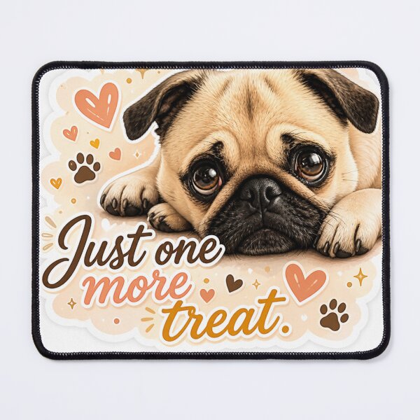 Item preview, Just One More Treat – Cute Pug Dog Begging  designed and sold by DrakeDogShop.