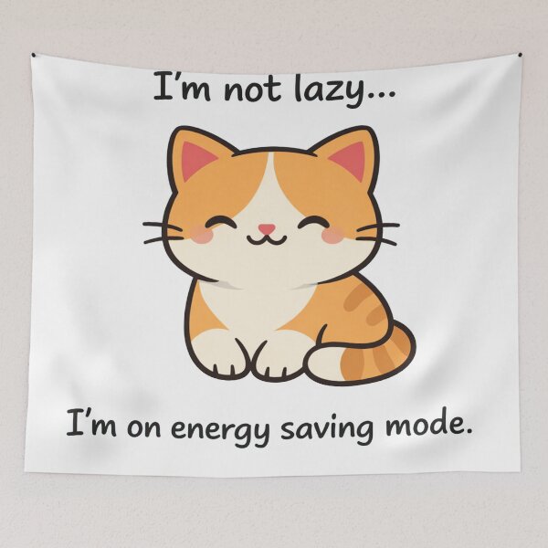 Item preview, I'm Not Lazy I'm On Energy Saving Mode Funny Cat designed and sold by Owcomm.