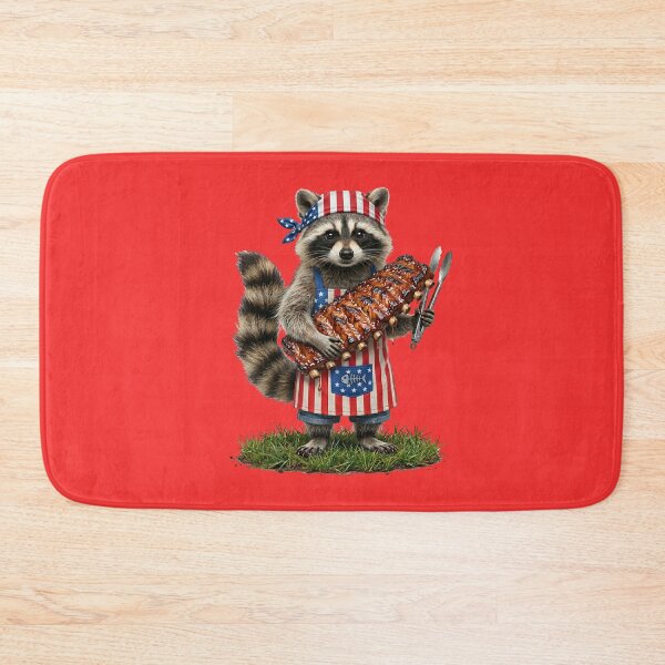 Item preview, Raccoon Holding Ribs Patriotic BBQ  designed and sold by TeeARTHY.
