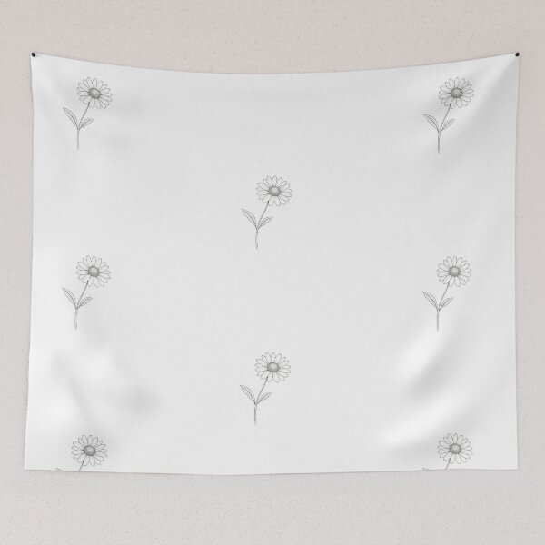 Item preview, Detailed Line Art Daisy – Minimal Botanical Flower Illustration designed and sold by Joyfulfabric.