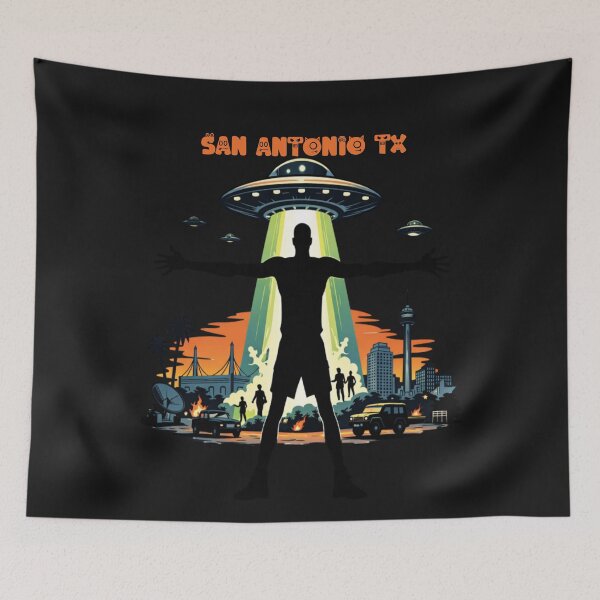 Item preview, San Antonio TX Alien Abduction UFO Invasion SciFi designed and sold by Tsugraf Designs.