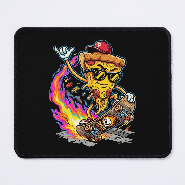 Item preview, Pizza Skater Cartoon Street Art Skate Or Die Funny Food Illustration designed and sold by art-noir.