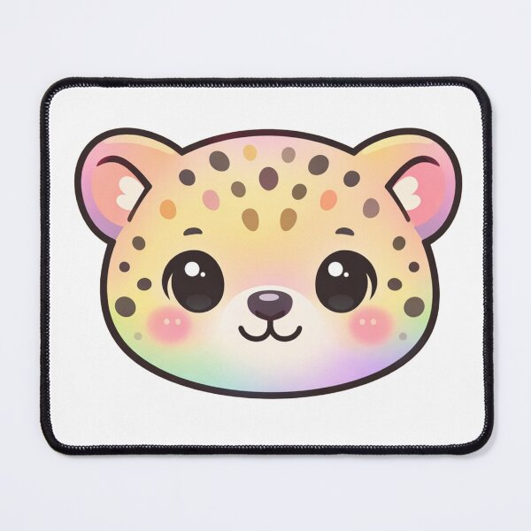 Item preview, Rainbow Pastel Kawaii Cheetah Face Cute designed and sold by Owcomm.