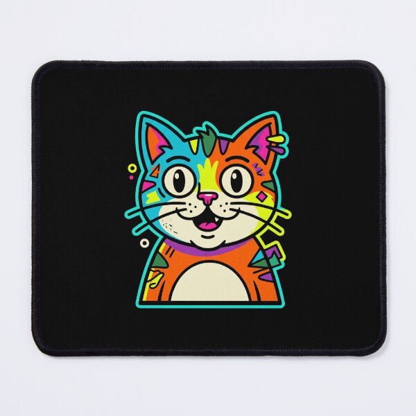 Item preview, Colorful Psychedelic Cat Pop Art Neon Cartoon Cute Kitty Design designed and sold by art-noir.
