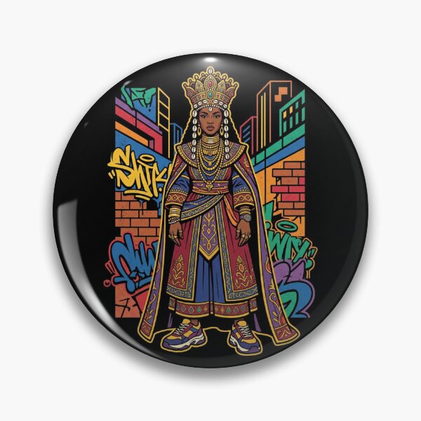 Item preview, Afro Queen Street Royalty Fusion Urban Graffiti African Goddess Illustration designed and sold by art-noir.